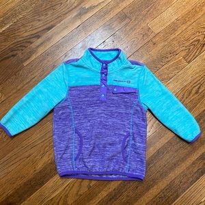 Girls Fleece Pullover Aqua and Purple Size 4